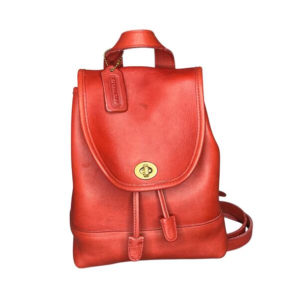 Coach Handbags - Rare Red COACH Vintage Daypack Backpack 9960